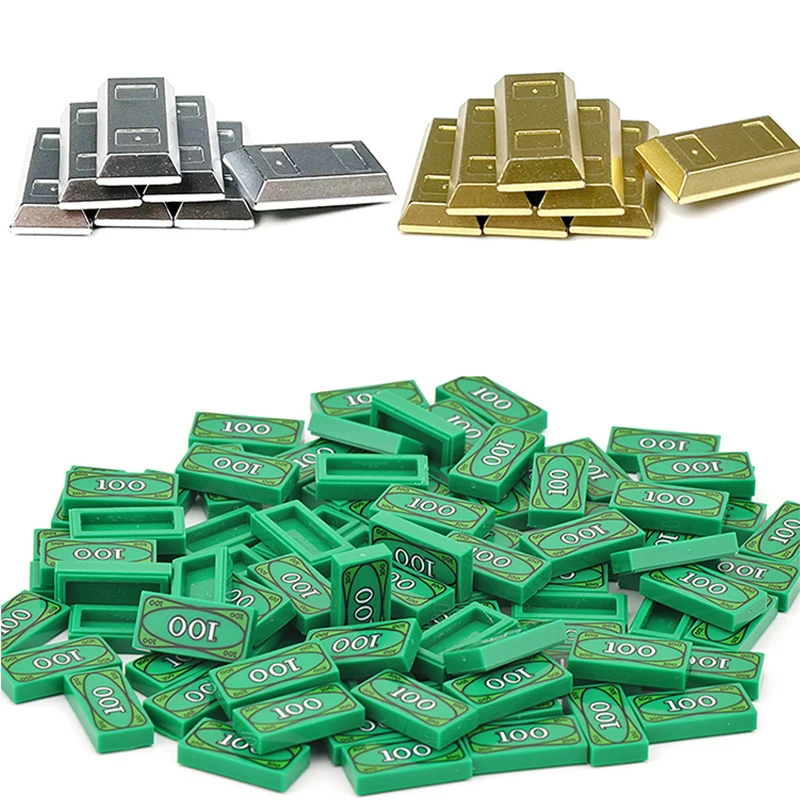 

Креативные строительные блоки серии City, доллар, центы, деньги, монеты, наличные, золотой, серебряный, кирпичи, аксессуары, печатная игрушка MOC для детей X019