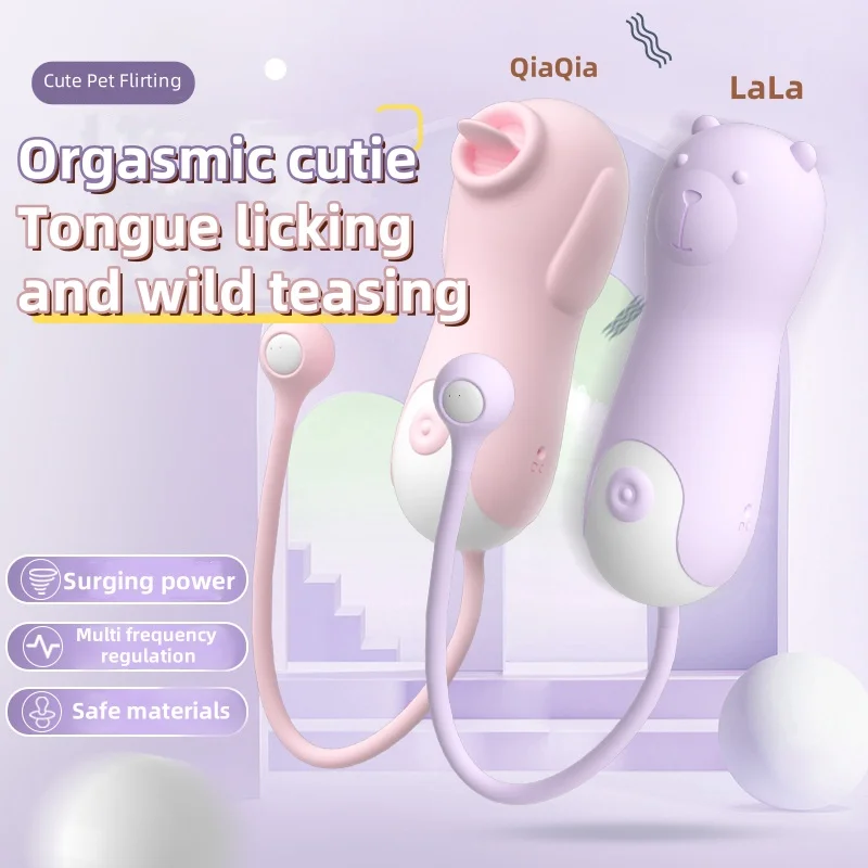 Powerful Vibration Cute Bears Jumping Eggs and Clitoral Stimulation Massagers Silent Play Supplies Female Masturbation Adult Toy