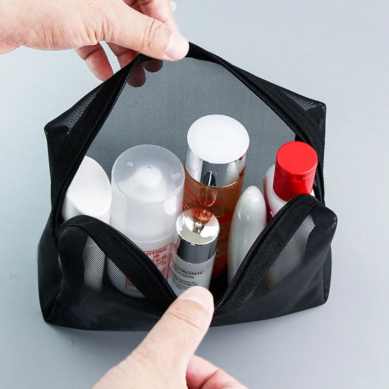 3-teiliges Set Netz-Make-up-Tasche, Kosmetik-Organizer im Ins-Stil für Frauen, tragbare Mini-Reise-Kulturbeutel für Lippenstift und Kosmetika – Detail 8
