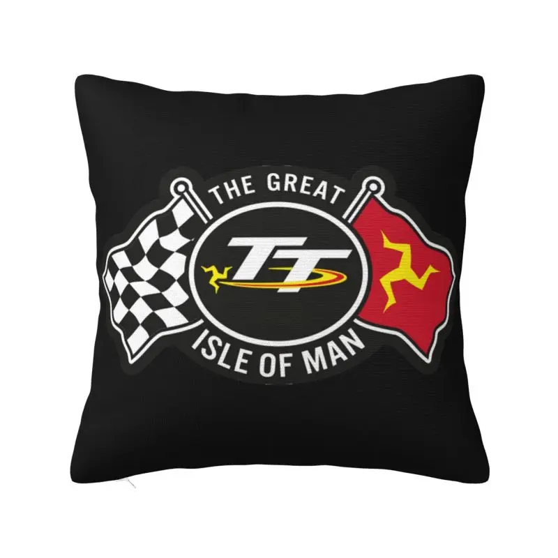 Modern Isle Of Man TT Races Cushion Cover for Sofa Soft Motorcycle Sports Throw Pillow Case Bedroom Decoration