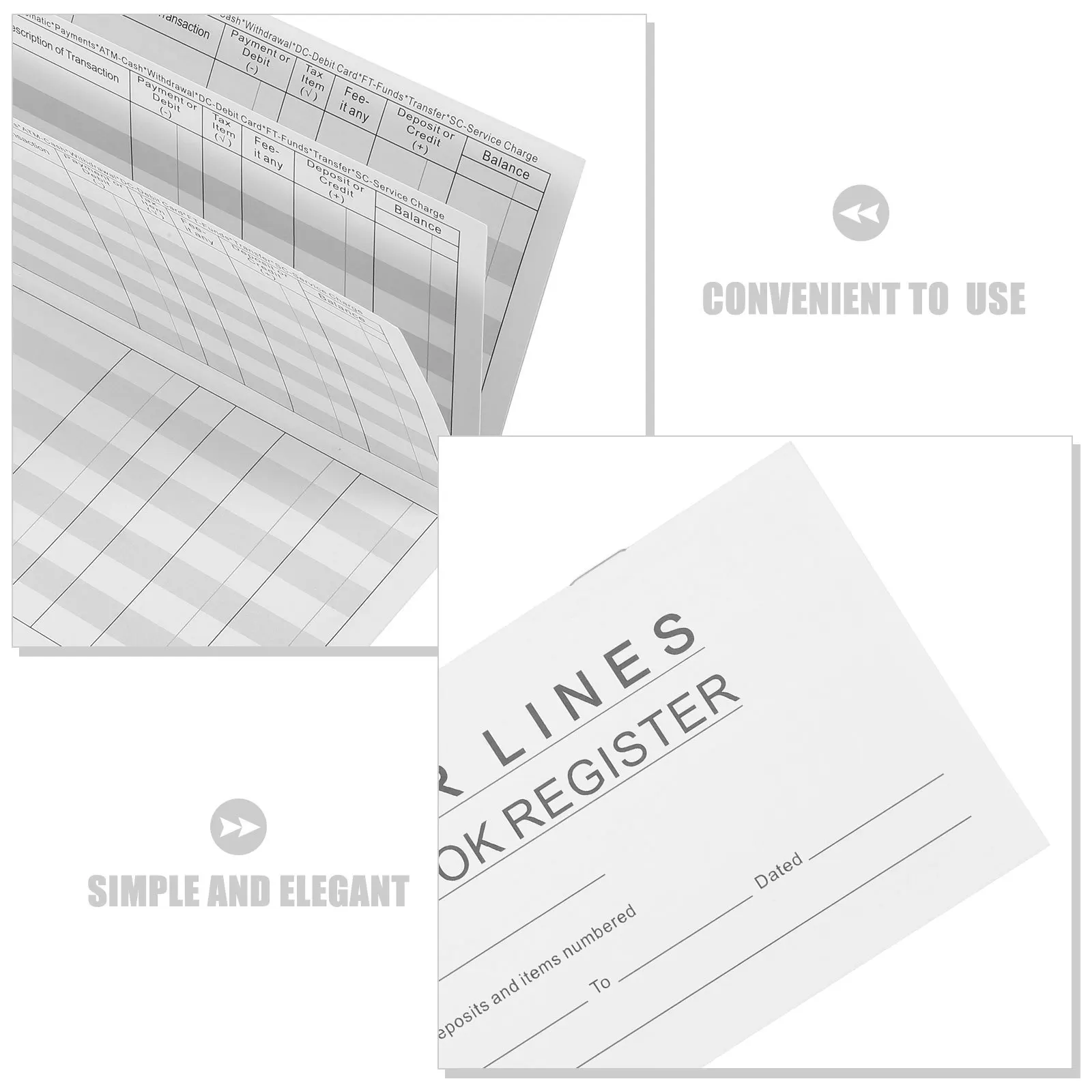 12 قطعة دفتر الأستاذ لكتاب الشيكات الشخصية طباعة كبيرة تسجيلات الاختيار ورقة المحفظة الحجم المالية #6