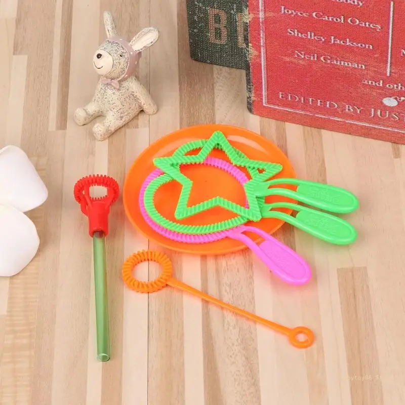 Y4UD 6pcs Summer Outdoor Bubble Wand Toy Bubble Maker for Teenager Children 2/3/4/5