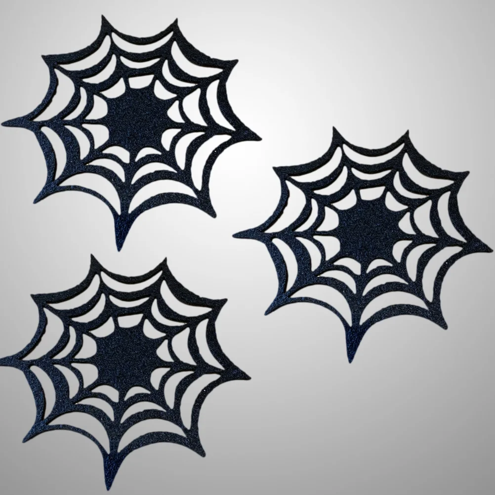 

8pcs Halloween Spider Web Coasters Placemats Decorative Table Mats Heat Resistant Party Supplies For Cutlery Cups Spiders Web