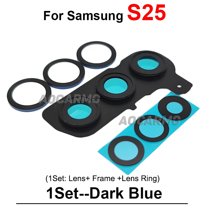 For Samsung Galaxy S25U S25 Plus S25+ Ultra Rear Back Camera Lens With Frame And Lens Ring Replacement Parts