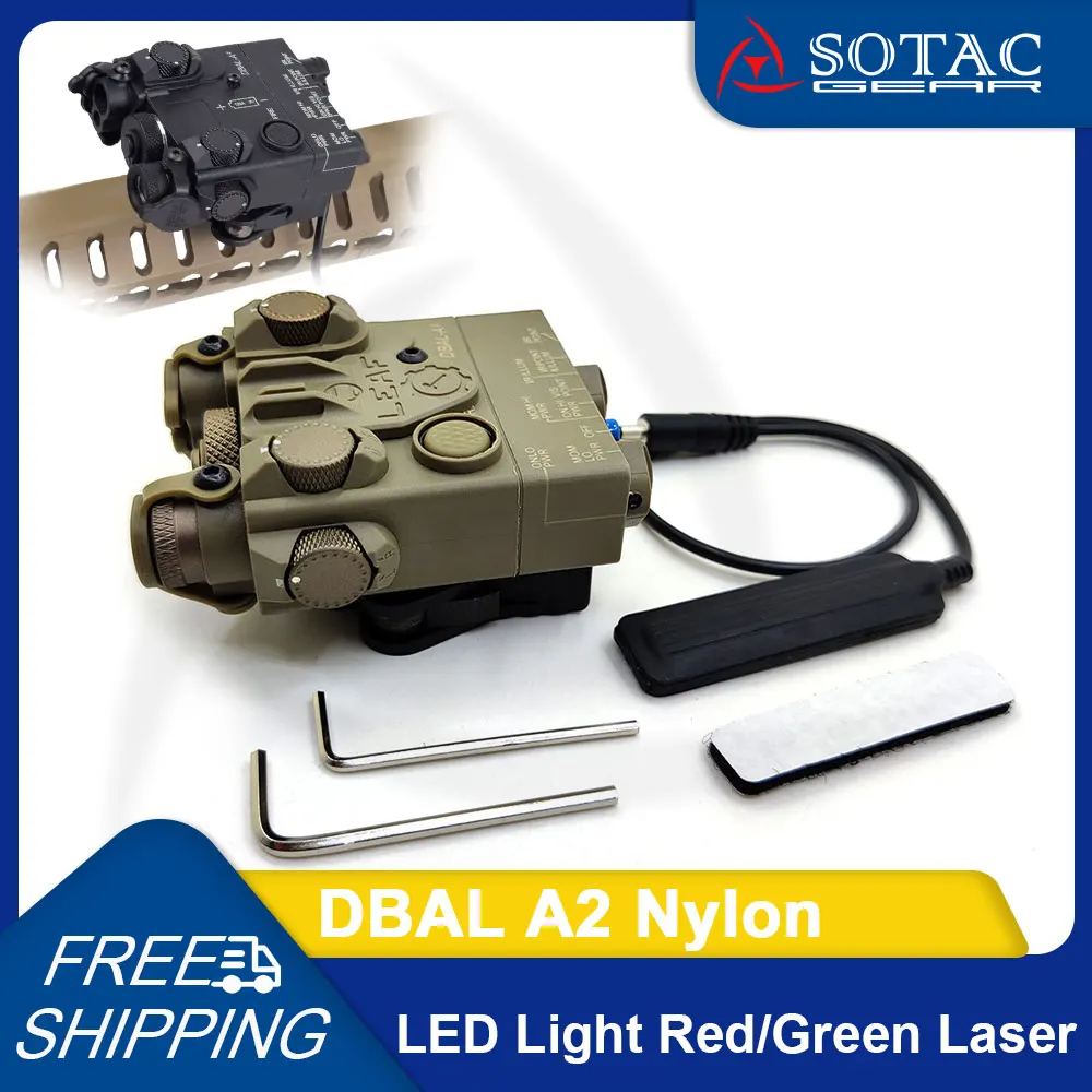 SOTAC Weapon DBAL A2 Laser Green Red Lasers Hunting DBAL-A2 Light LED Flashlight with Remote Pressure Switch Fit 20mm