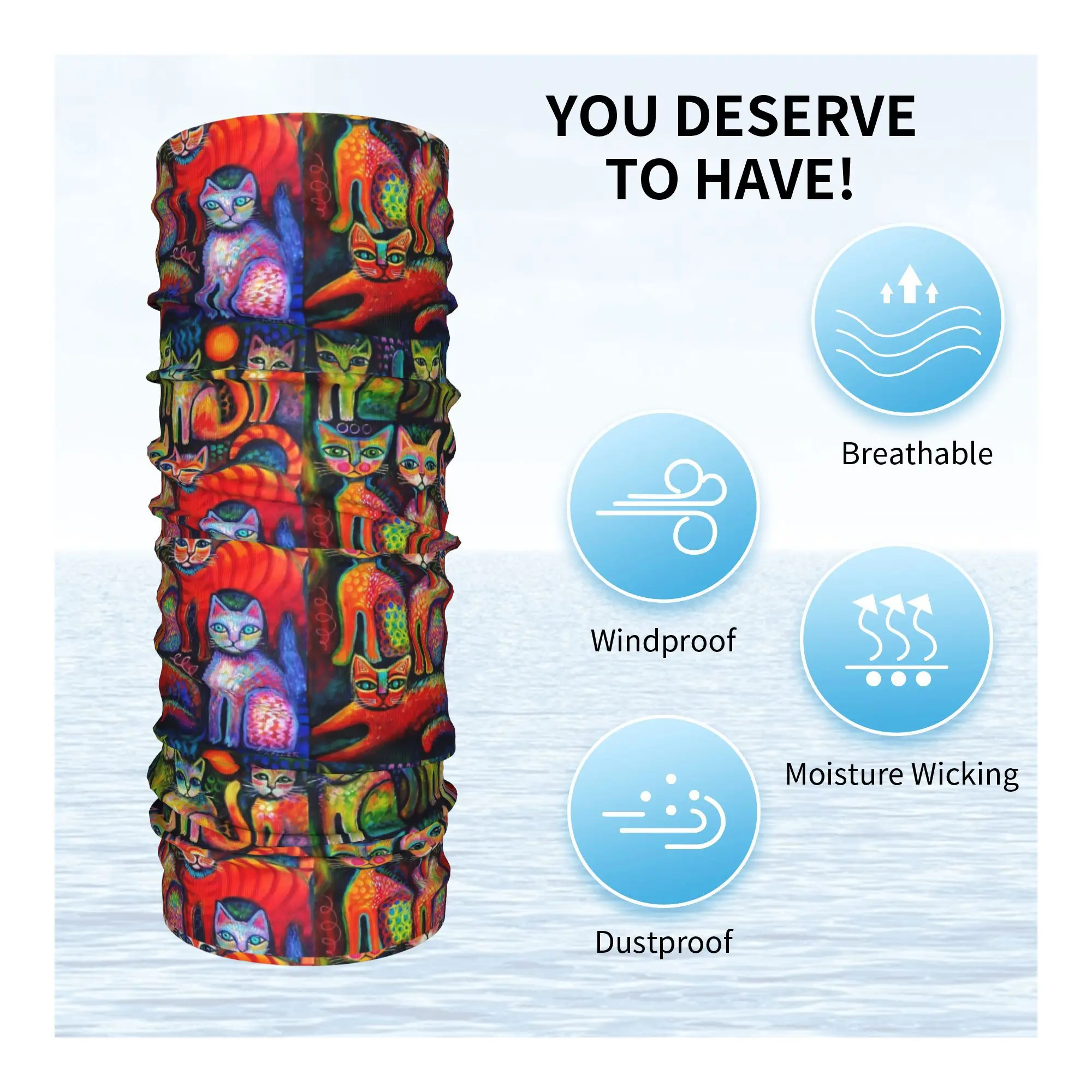 かわいい子猫バンダナネックゲートルプリントラップスカーフ多用途フェイスマスクランニングユニセックス大人洗える