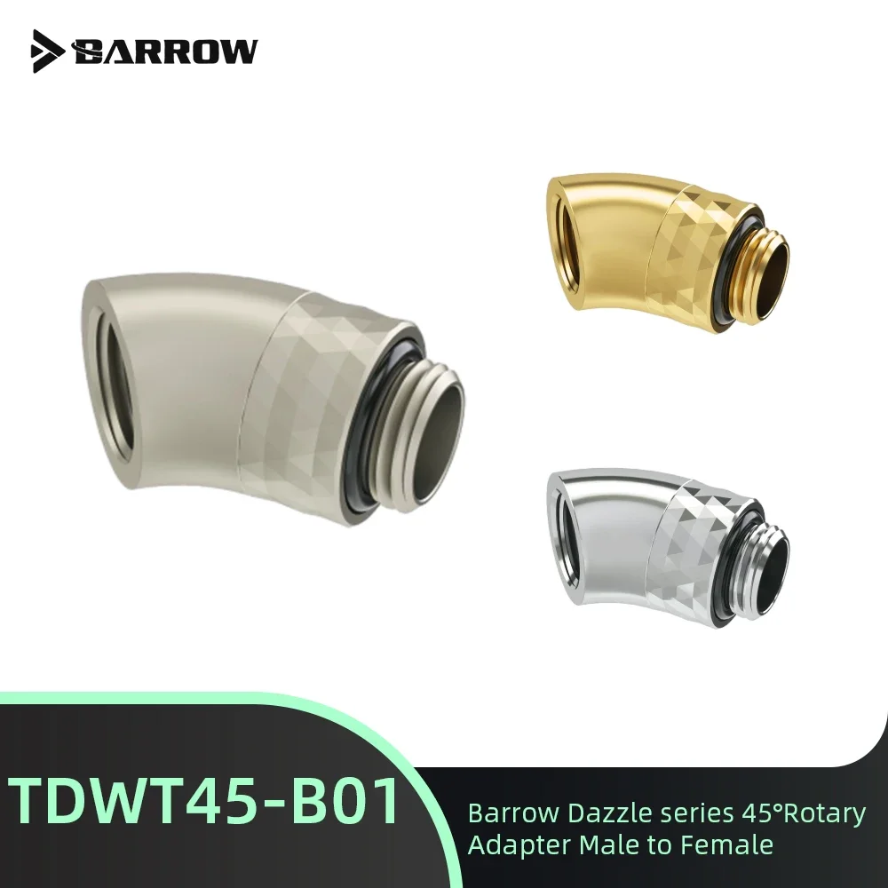 

Barrow Dazzle series 45 ° поворотный переходник мужской на женский TDWT45-B01 G1/4 "угловой разъем для ПК, игровой, с водяным охлаждением