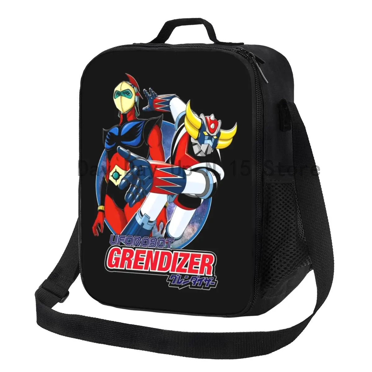 

Grendizer And Actarus Insulated Lunch Bags Women UFO Robot Goldrake Portable Cooler Thermal Food Bento Box Kids School Children