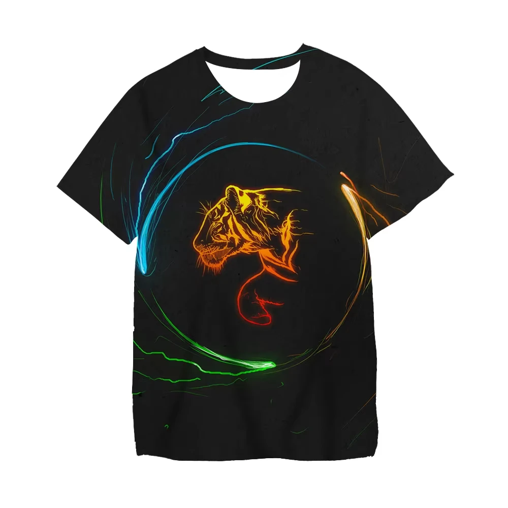 

Summer Men T-shirt3d Artistic Lion Children's T Shirts Breathable Men Short Sleeve Girls Soft Women T-shirt Kid T-shirt Y2k