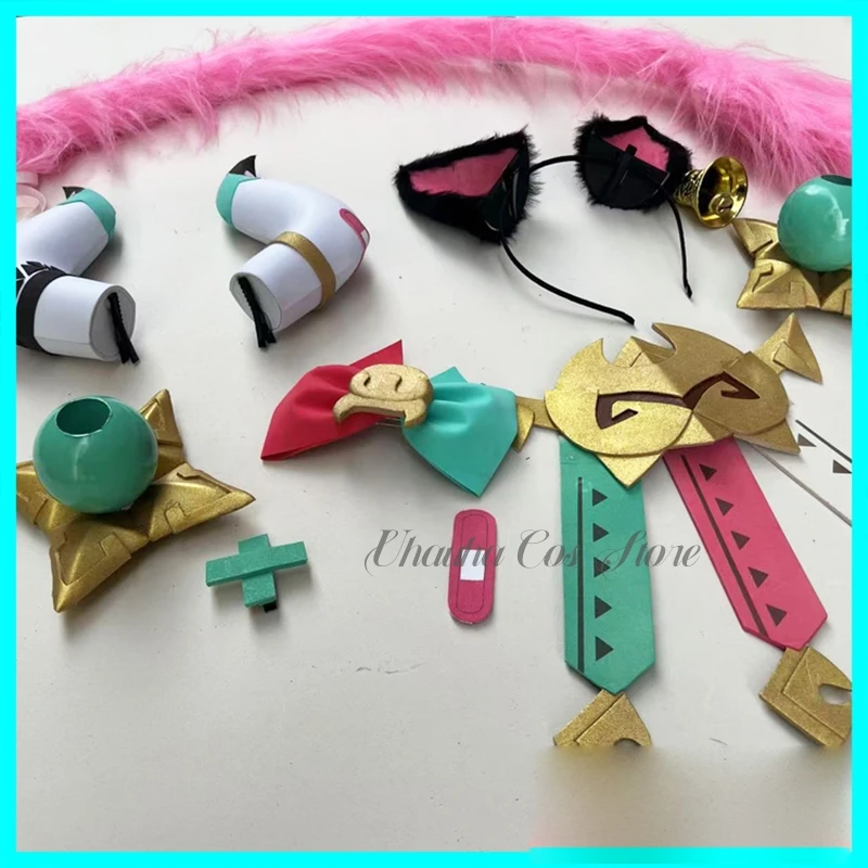 Varesa cosplay jogo genshin impacto traje prop peruca cocar cauda acessório 6 pçs/set varesa rpg prop anime festa terno