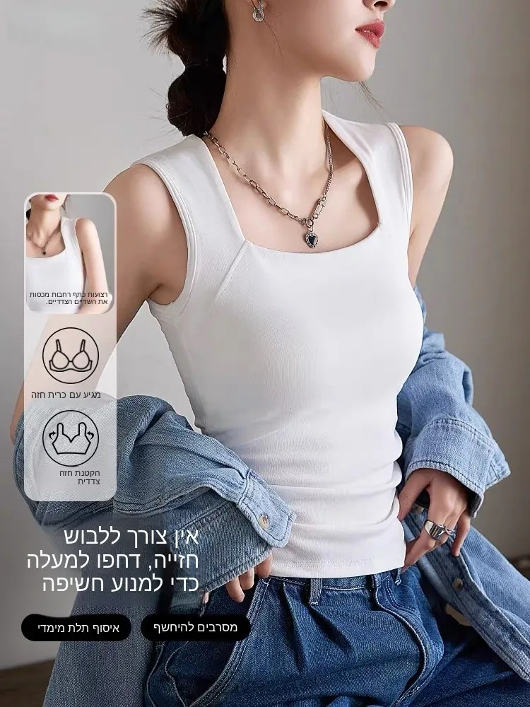 

Pure Cotton Strapless Vest Women's Slim Fit Base Layer Sleeveless Top Spring Summer New Style Large Size Sexy Outfit Inner Wear