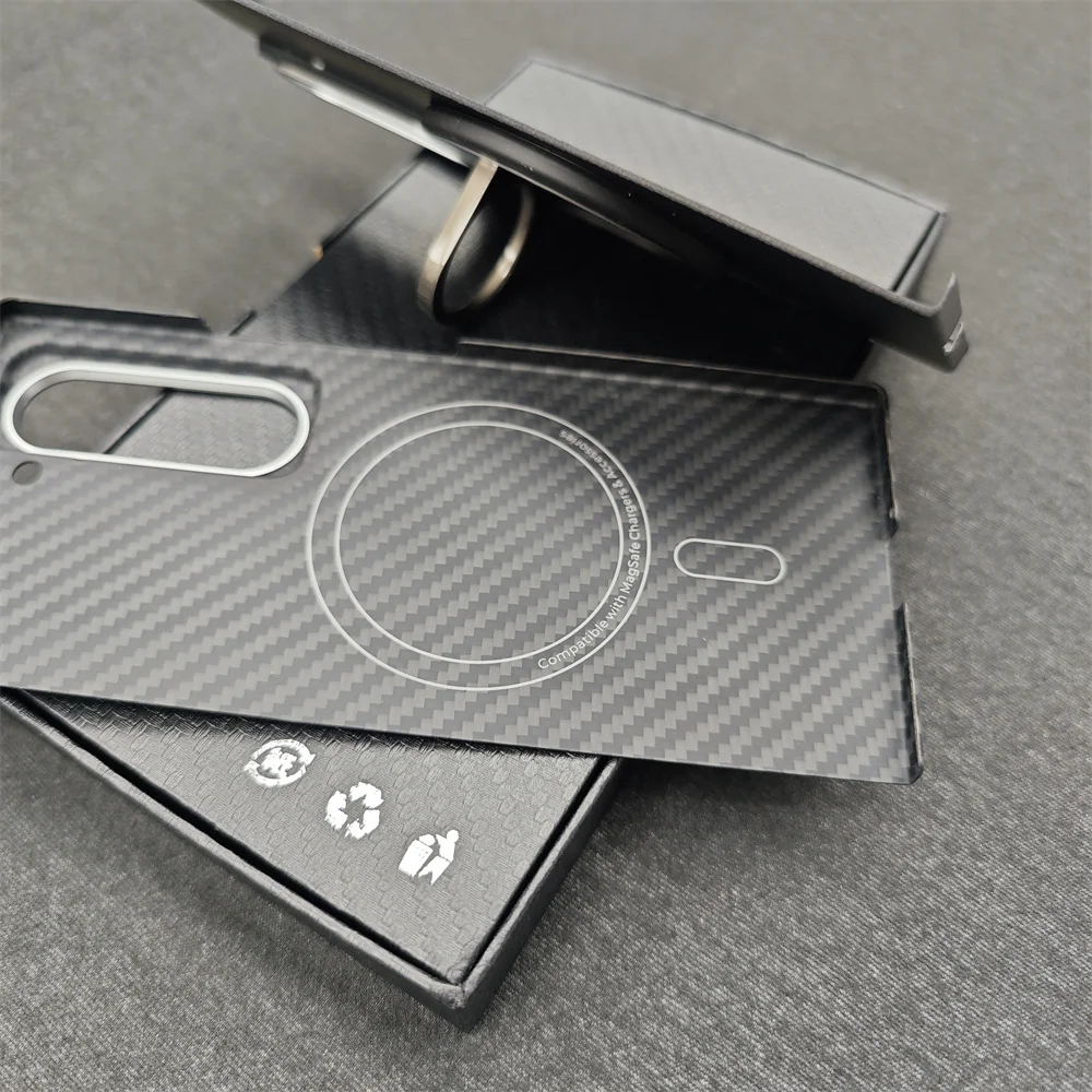 Carbon Fabric Fiber Aramid For Magsafe Case For Samsung Galaxy Z Fold SE Special Magnetic  Shell For  Galaxy Z W25