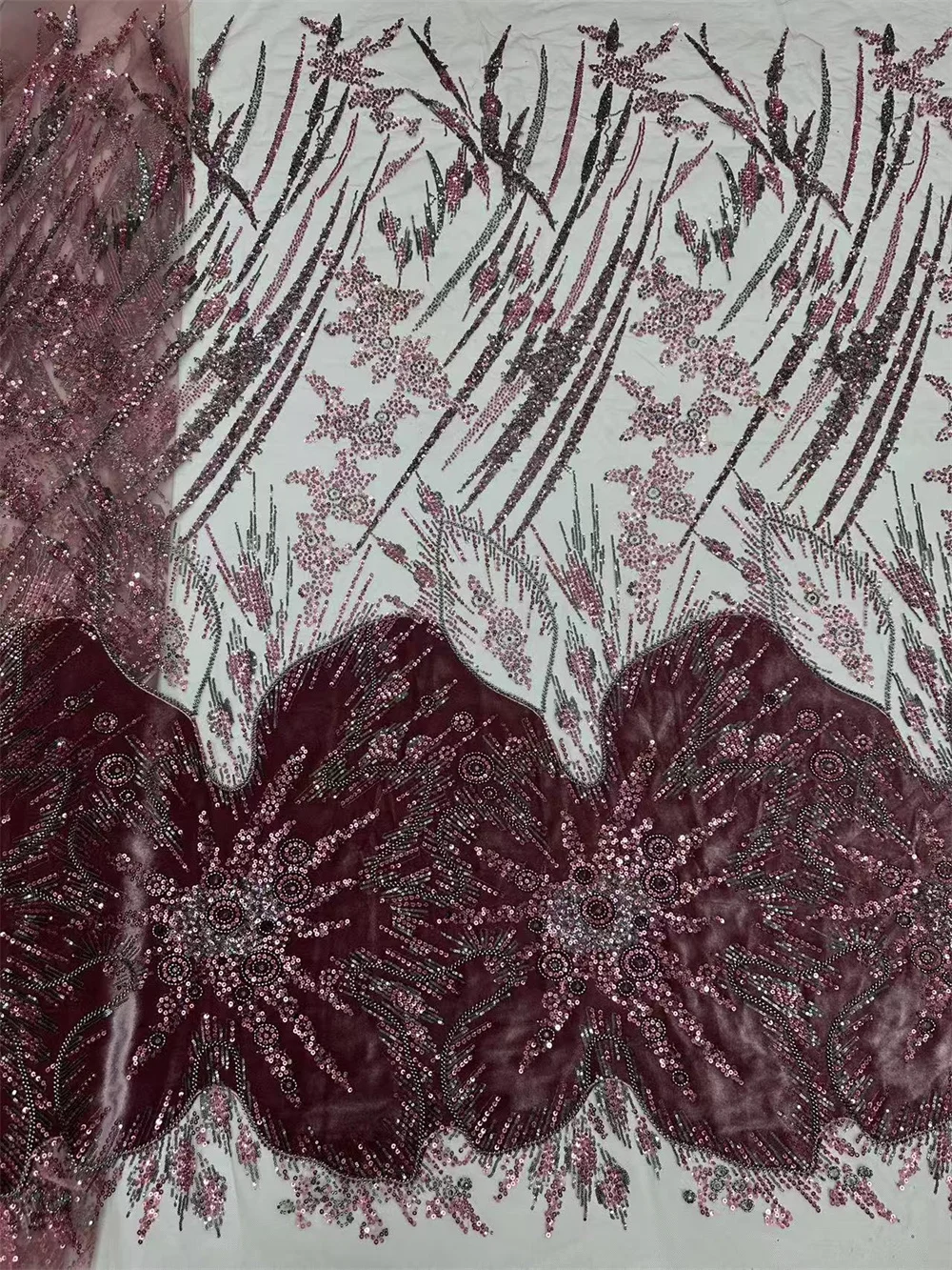 

Latest African Velvet Lace Fabric Nigerian French Sequin Tulle Lace 2026 High Quality Embroidery Beads for Wedding Dress Sewinge