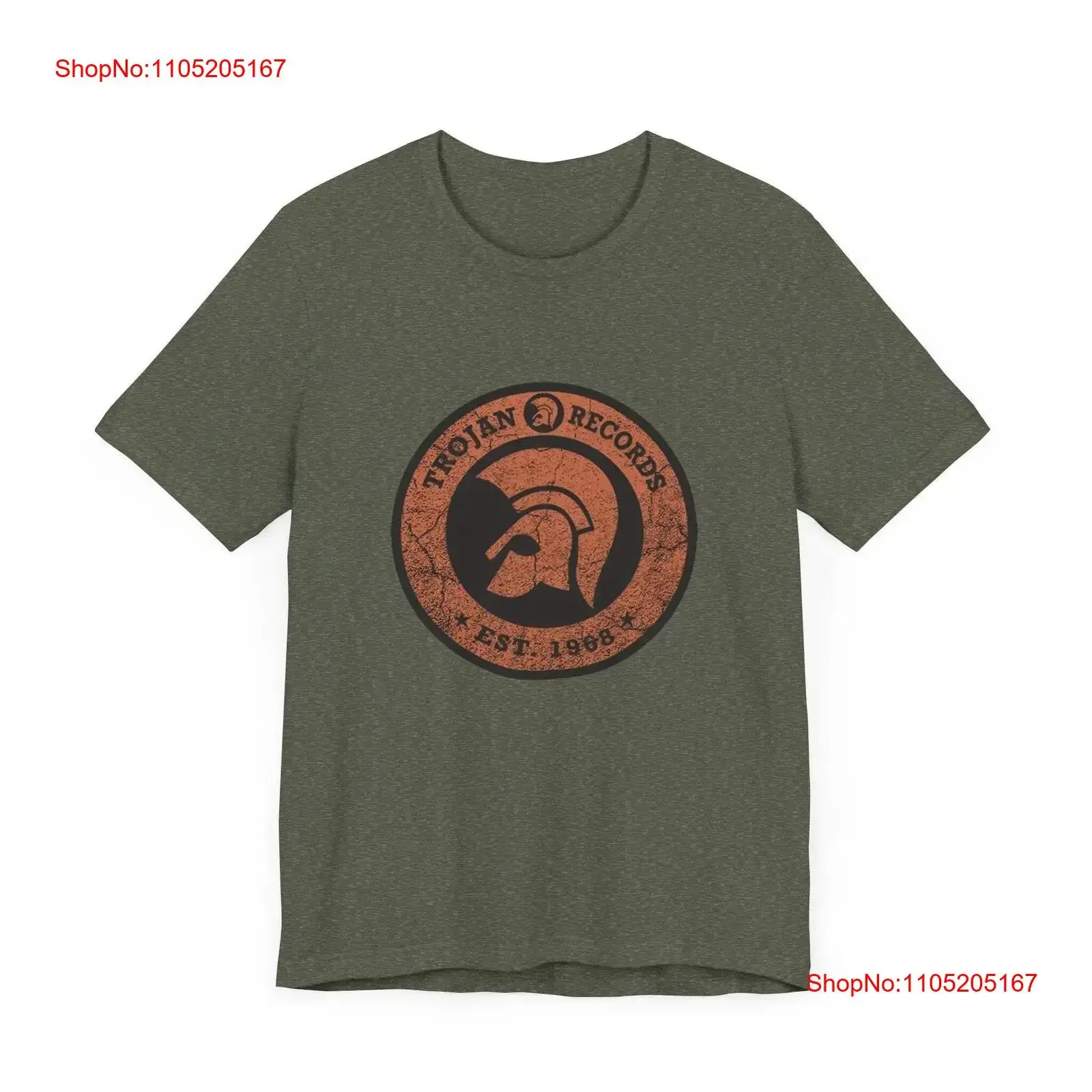 Vintage Trojan Records Label Logo Jersey  T Shirt vintage Washed Top For Everyday Wear Casual fashion streetwear graphic Unisex
