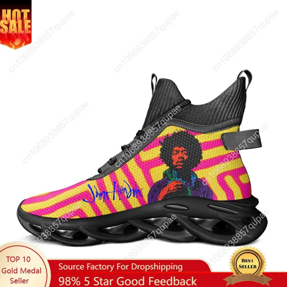 J-Jimi Guitarist High Top Flats Sneakers H-Hendrix Men Women Sports Running Shoes Sneaker Lace Up Mesh Footwear Custom Shoe