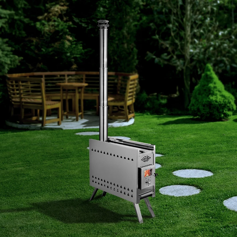 Foldable Wood Burning Rocket Stove for Camping Thermal Tent Heating Portable Sauna Firewood Stove