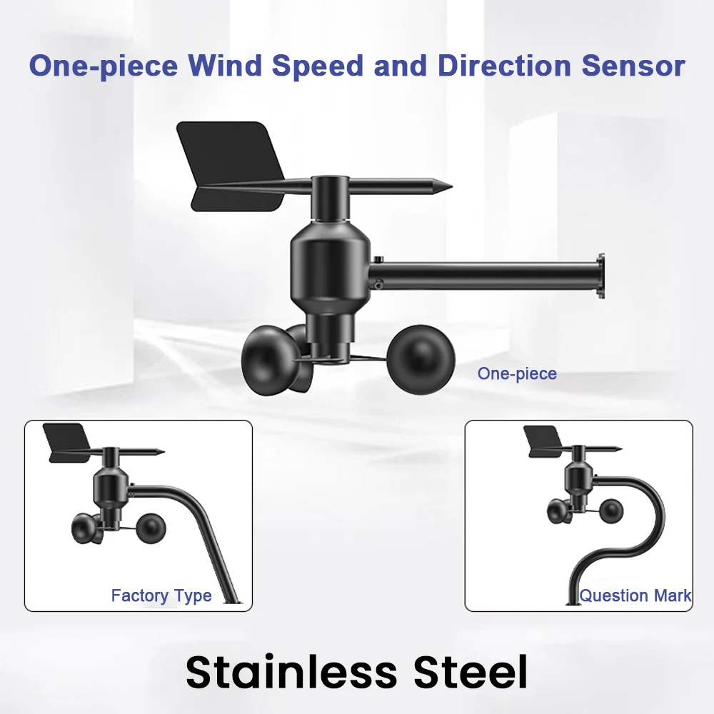 

0-60m/s Wind Speed Wind Direction Sensor 360° Wind Direction Transmitter Aluminum Alloy Material Meteorological monitoring