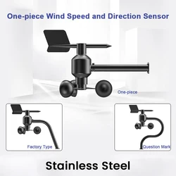 0-60m/s Wind Speed Wind Direction Sensor 360° Wind Direction Transmitter Aluminum Alloy Material Meteorological monitoring