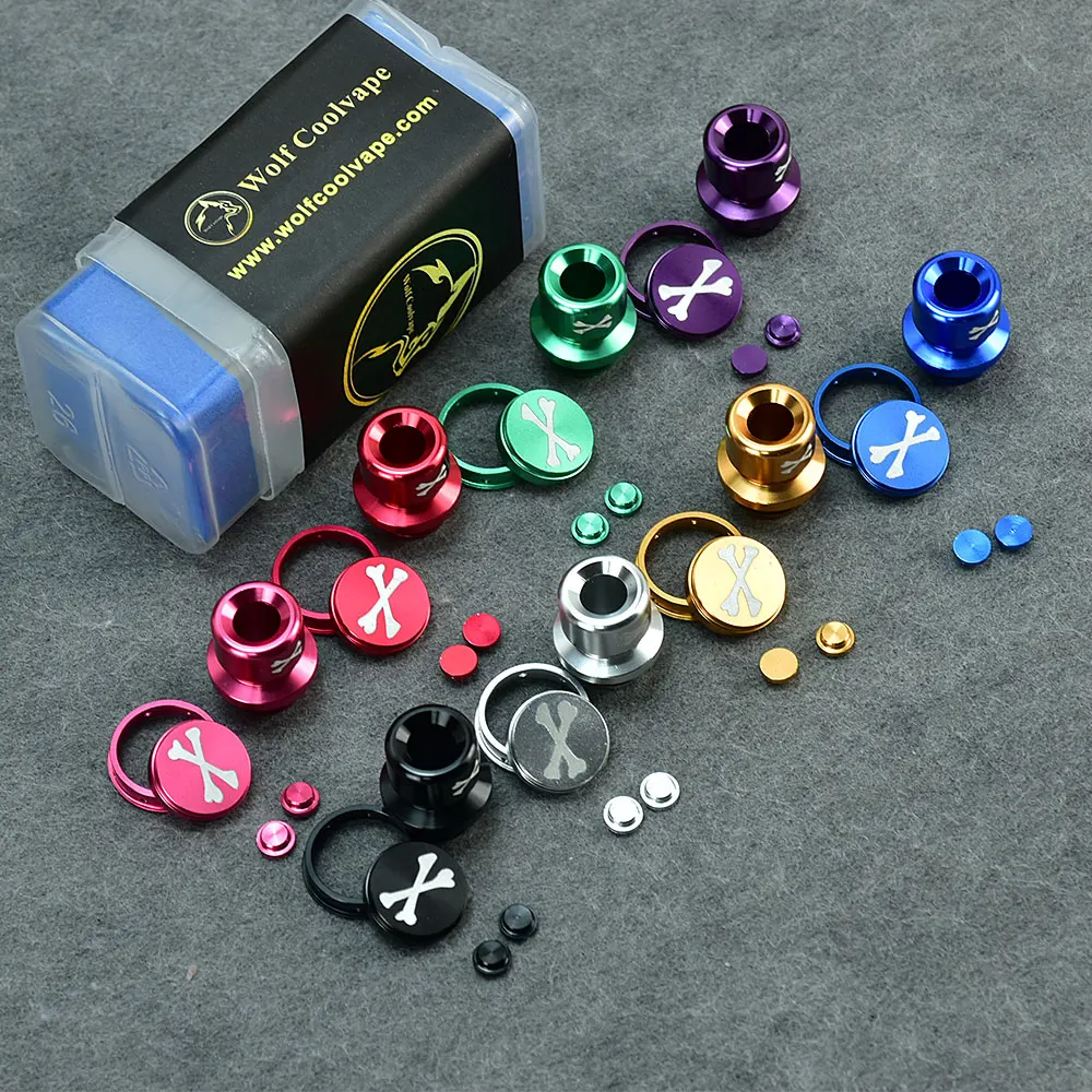 Wolfcoolvape-Juego de botones de punta de goteo 510 mission v1, punta de goteo para dotMod dotAIO V2, material de aluminio