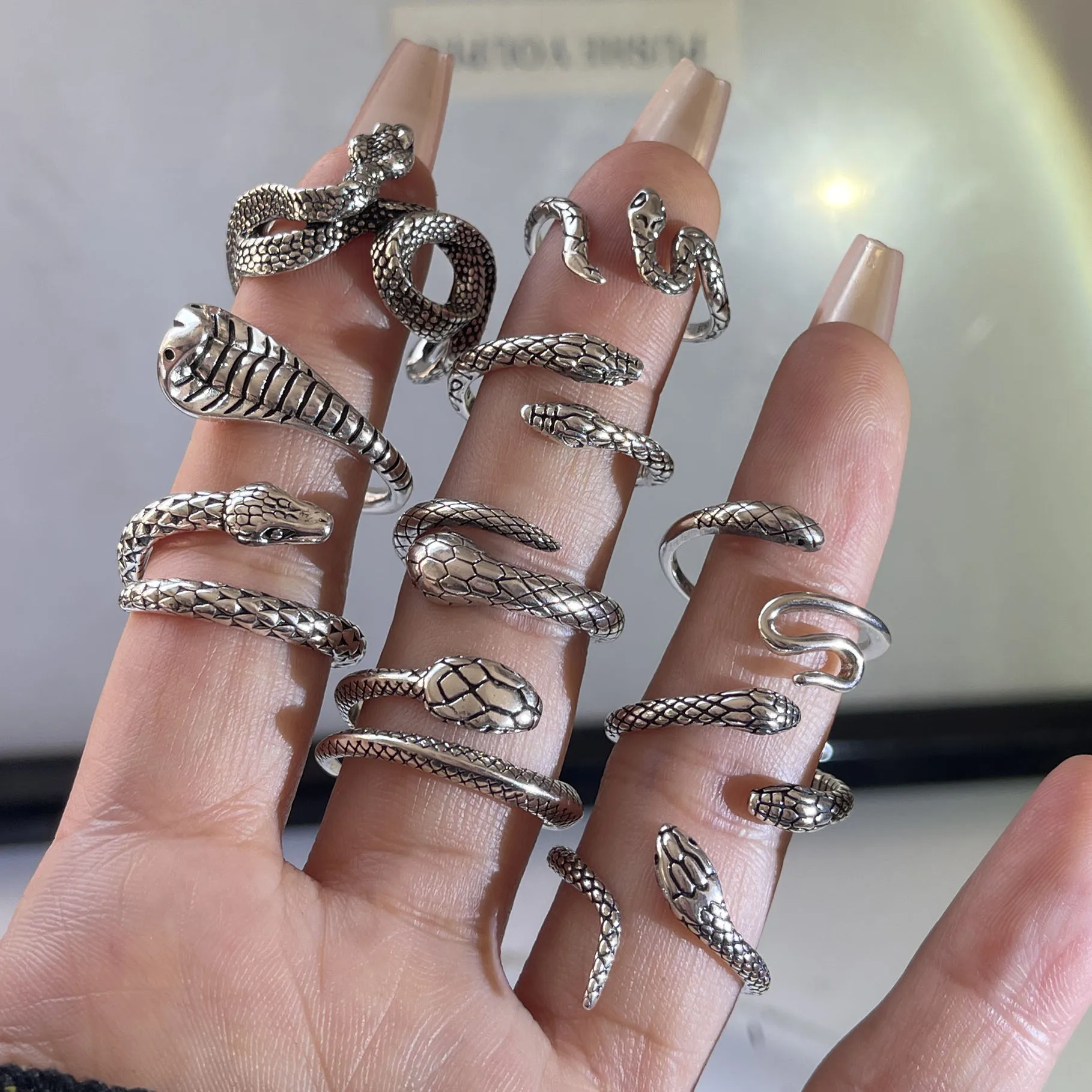 925 Sterling Silver Rings for Women Couple Minimalist Handmade Simple Vintage Snake Ring Fine Jewelry Gift Prevent Allergy