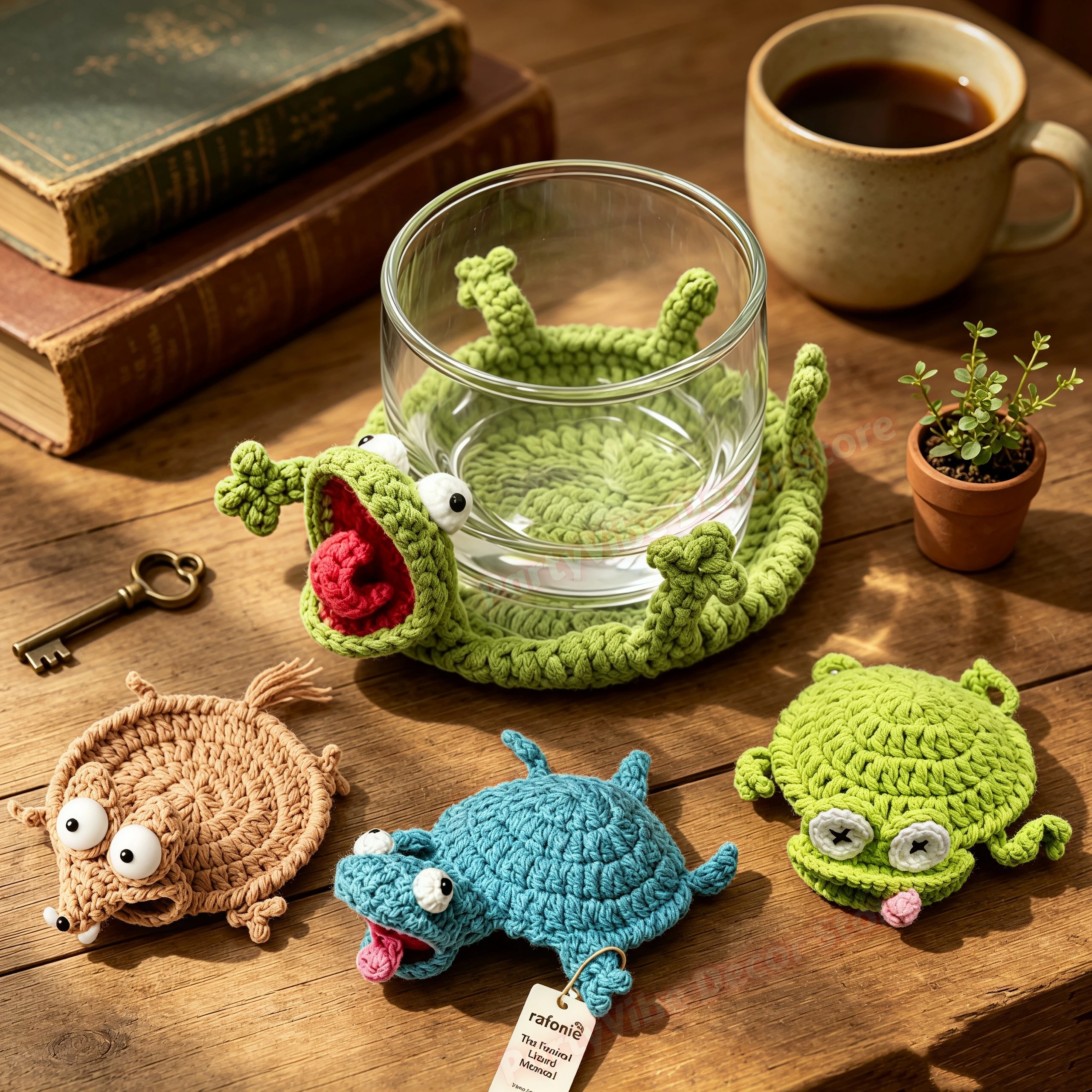 Animal Crochet Cup Coaster Han - Home Textiles Today review and price