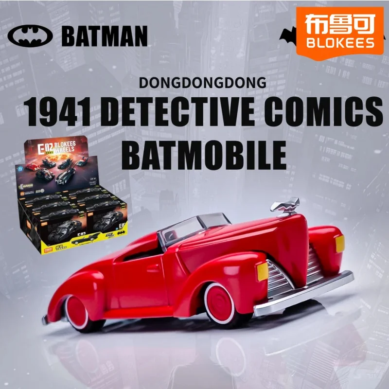 

New Blokees Wheels 1:64 Batman Batmobile E02 Dark Knight Blind Box 2008 Batmobile Assembled Car Model Gothan City Toy