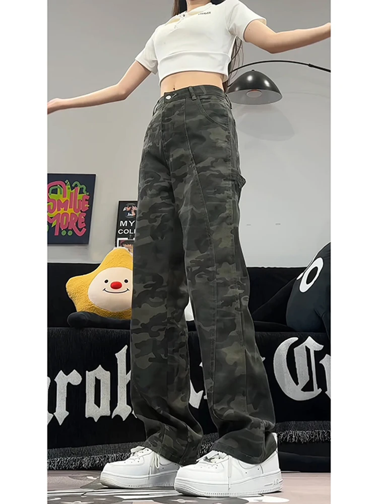 

Cleanfit Men's Camouflage Workwear Pants Straight Leg Slim Fit High Street Casual Jeans Spring Autumn Faion Trend