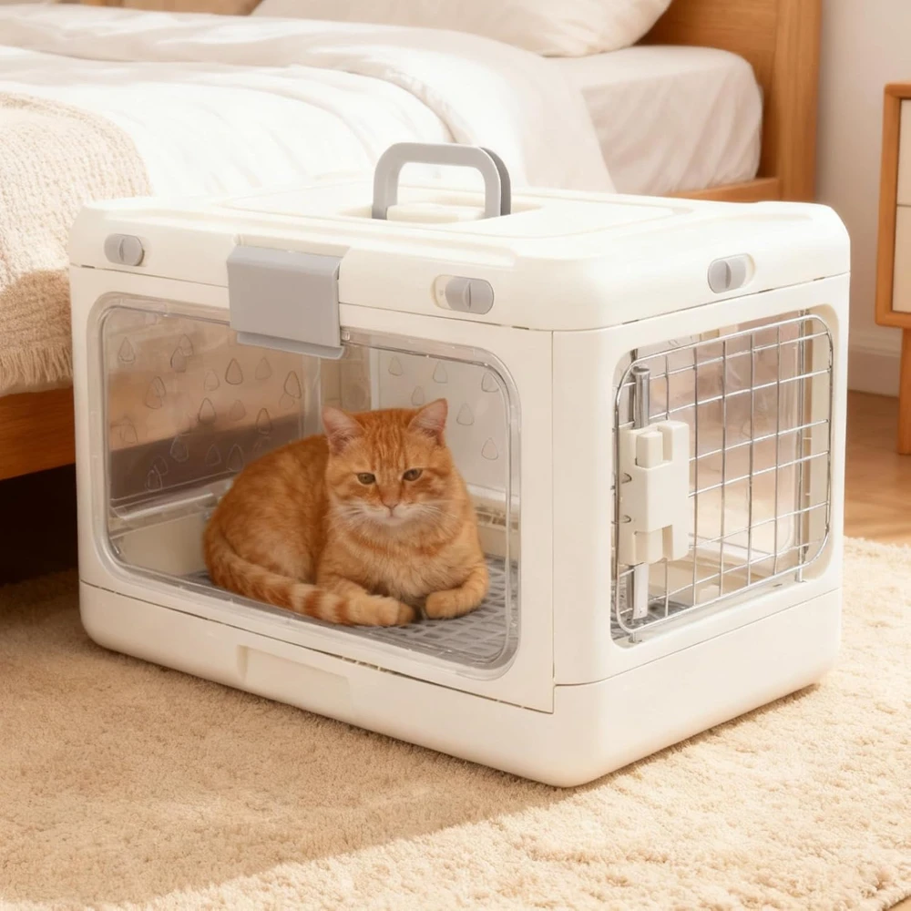 Colorful Portable Handheld Folding Pet Aircase Car Play Cat Check in Box for Travel Large Capacity Cat Box Outdoor Trips