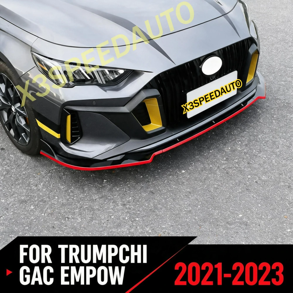 For GAC Trumpchi Empow 2021 2022 2023 Front Bumper Lip Chin Splitter Spoiler Bodykit Exterior Protector Car Accessories Part