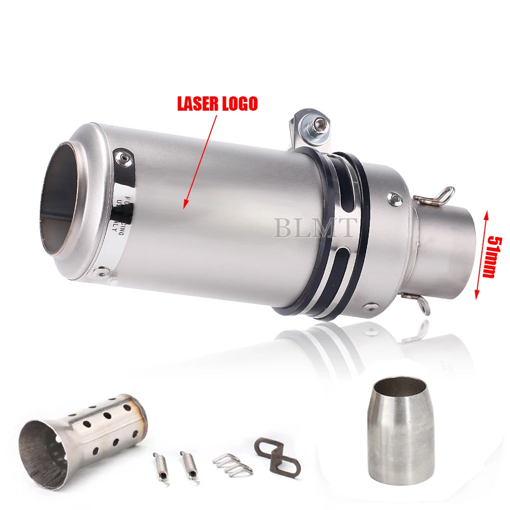 Universele 51/60mm motorfiets sc uitlaat inox uitlaat koolstofvezel uitlaat met DB Killer voor z900 R3 R25 MT07 MT09 R1 Z400 Z650