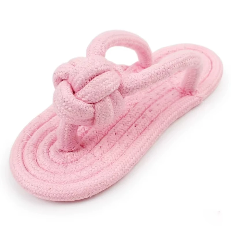 Baumwollseil-Slipper-Knotenspielzeug für kleine Hunde, interaktives Kauspielzeug, Zahnreinigung, Zahnsteinkontrolle, ungiftiges Hundespielzeug – Detail 11