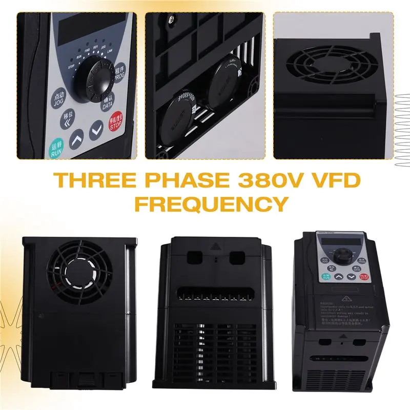A25F-Industrial 380V Three Phase 2.2Kw VFD Frequency Converter Inverter Motor Speed Controller 380V Power Supply