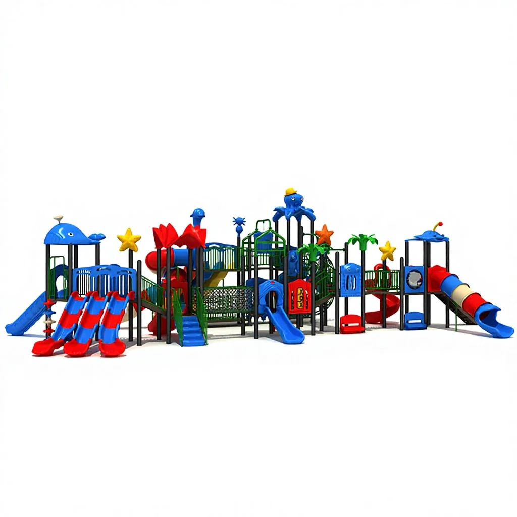 Outdoor Playground Equipment Kids' Castle-Themed Absorbing Slide LLDPE Plastic for Gardens Schools Residential Areas