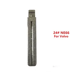 10pcs 24# NE66 Car Key Blanks for Keydiy KD Xhorse VVDI for Volvo S80 Remote Metal Uncut Blank Flip Remote Key Blade