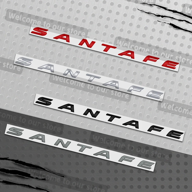 3D Metall Auto Styling Für Santa Fe Emblem IX45 Hybrid SEL AWD FWD SUV Aufkleber Hinten Stamm Körper Abzeichen Zubehör