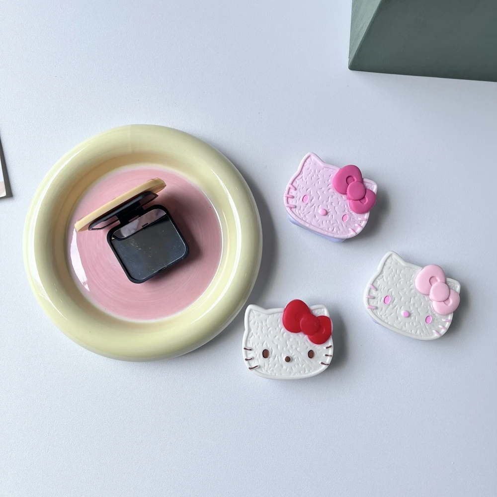 

Makeup Mirror Sanrio Hello Kitty Phone Holder Griptok Finger Ring Support For iPhone Samsung Cases Grip Tok Socket Bracket