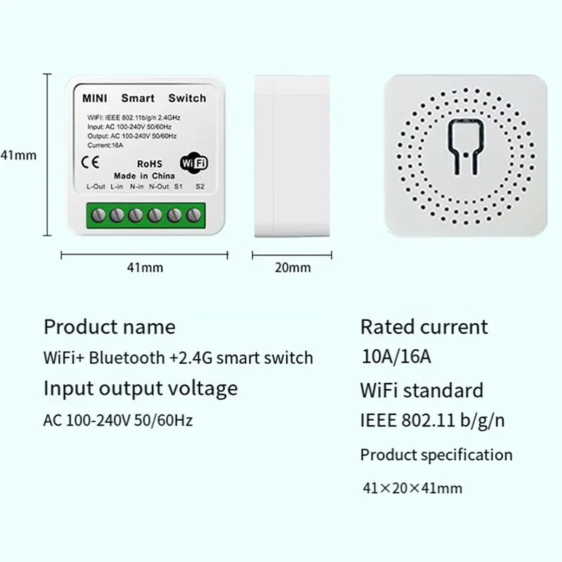 [NEW A09R!】 Tuya 16A MINI Wifi Switch DIY 1-Way Remote Control Timer Relay Automation For Smart Life Work