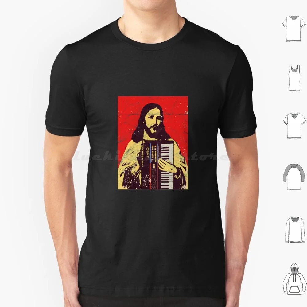 Vintage Holy Synthesizer Analog-Jesus Synth Nerd Design T Shirt 6xl Cotton Cool Tee Synthesizer Release Keyboard Electronic