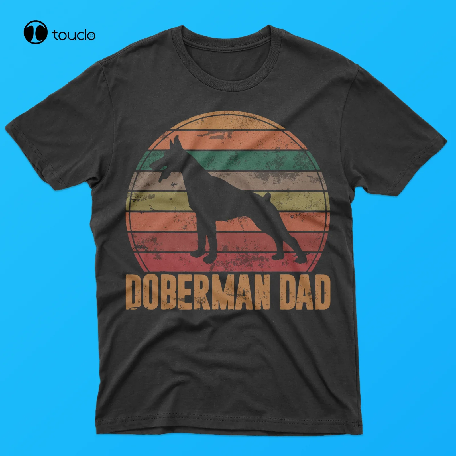 New Retro Doberman Dad Gift Dog Owner Pet Pinschers Dobie Father T-Shirt Tee Shirt Xs-5Xl Shirts For Men Short Sleeve Streetwear