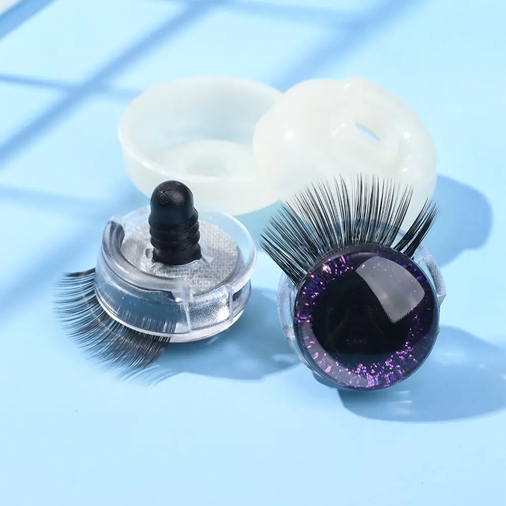 Safety Eyes with Cílios-Olhos Piscantes para Crochet Amigurumi, Animal de Pelúcia, Acessórios Bonecas, 3D, 20mm