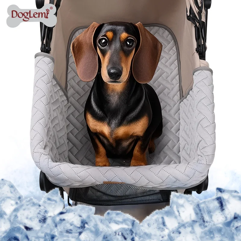 

Doglemi Dog Trolley Pet Summer Cold Pad Polyester Removable Washable Dog Stroller Magnetic Fixed Pet Cart Seat Cushion