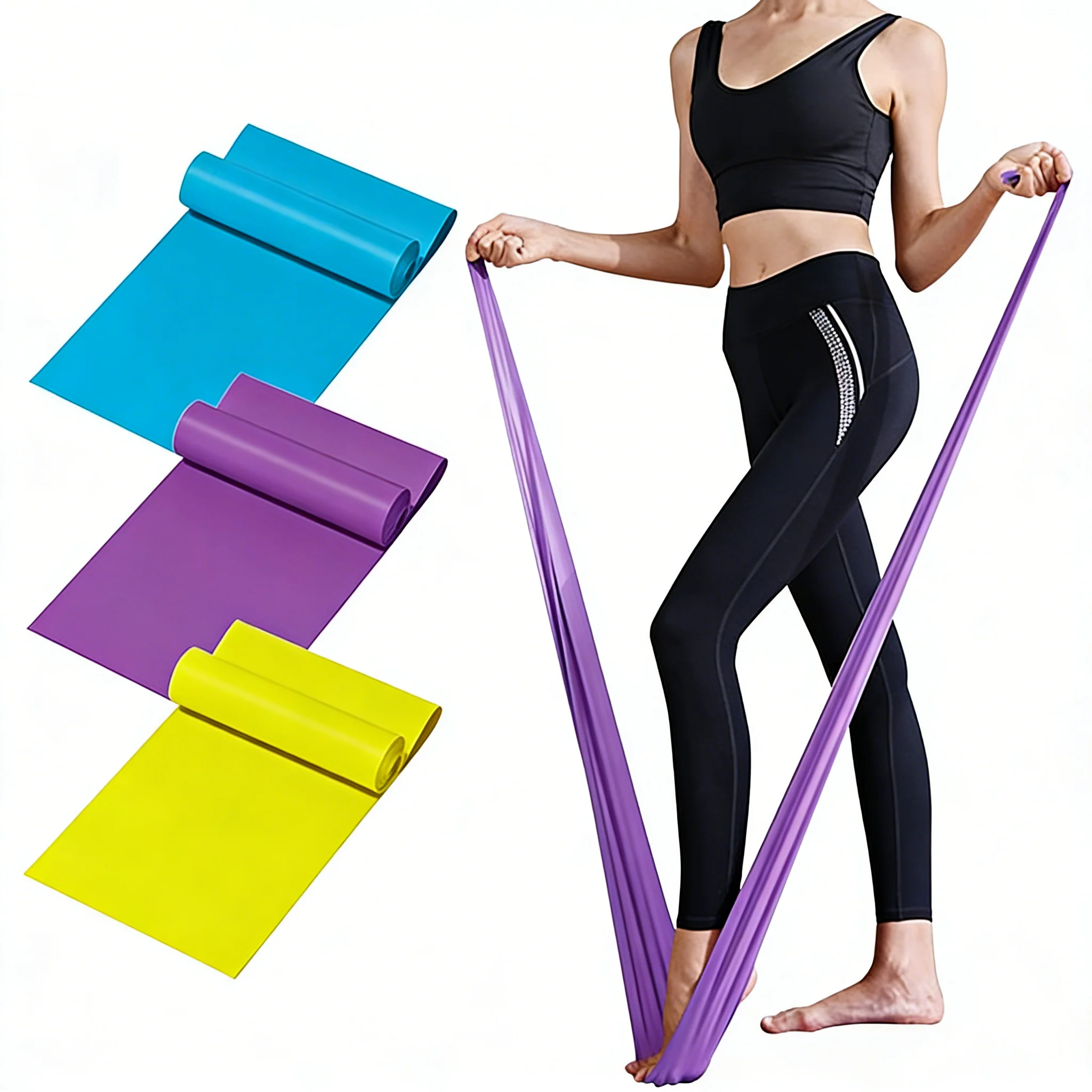 Resistance Bands Portable Yoga Pilates Hip Circle Workout Bands Latex Tension Gym Home Strength Training Fitness Belt