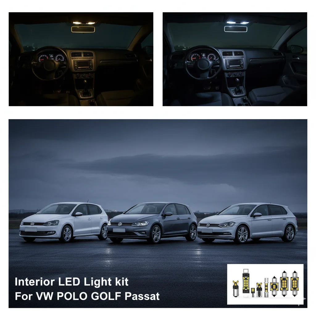 

Car Interior Light LED For Volkswagen Fox POLO GOLF Passat EOS Amarok Scirocco 2000 2003 2010 2015 2018 White Canbus