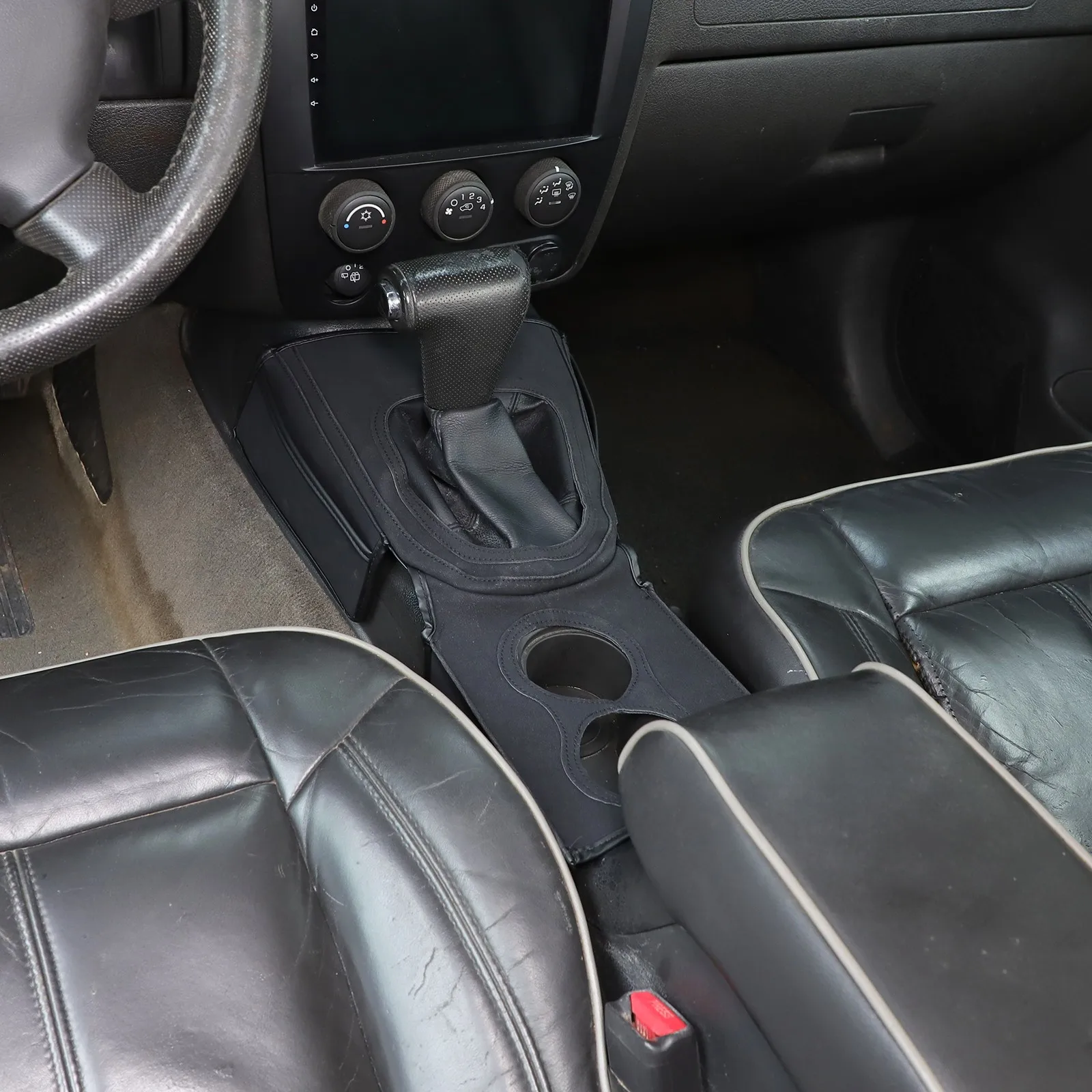 

1PCS Black Cloth Car Central Control Gear Transmission Protection Cover For Hummer H3 2005-2009 Console Gear Panel Cover