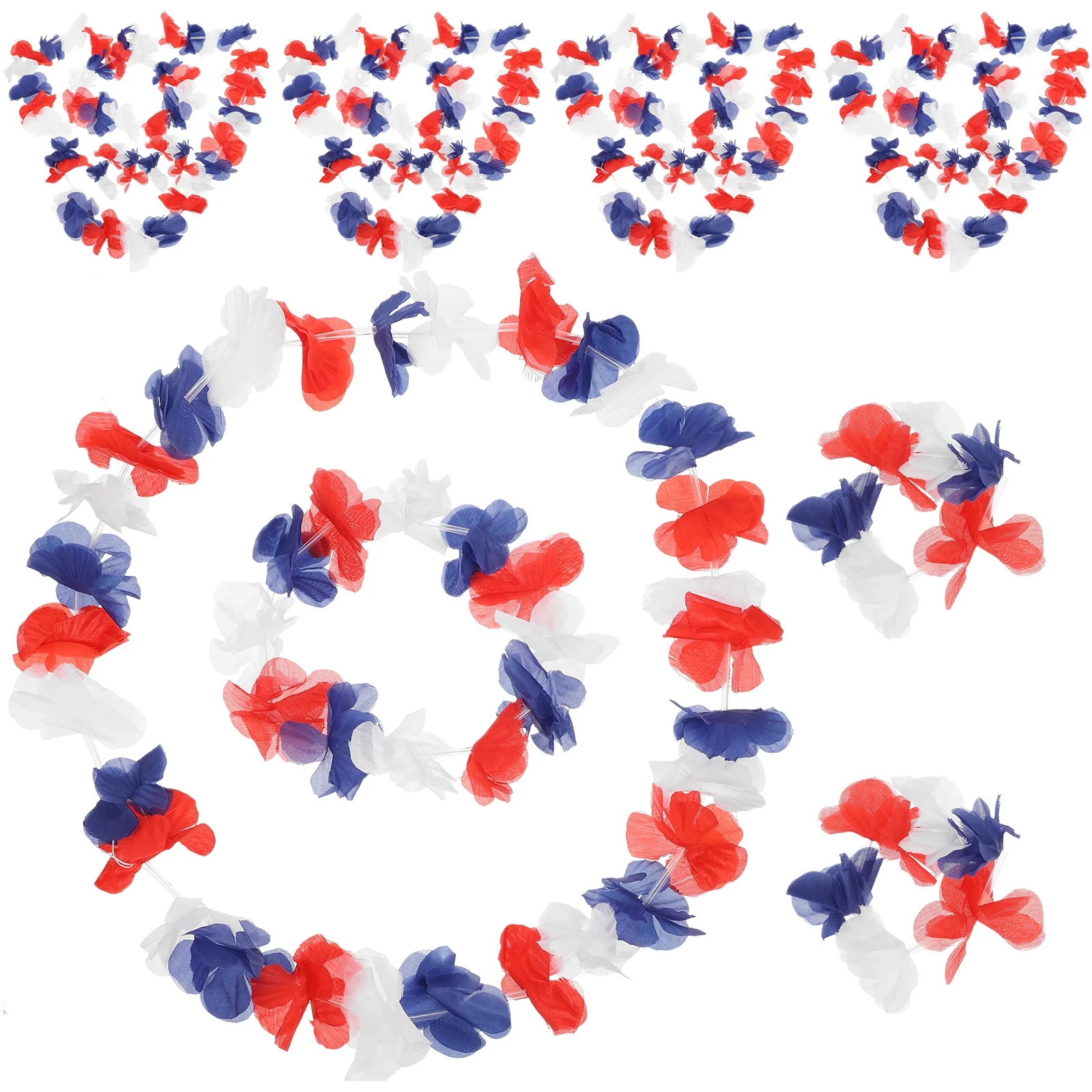 

72 шт., комплект гавайских цветов, красочные повязки на голову, браслеты, ожерелья, гавайские украшения Луау, гавайское цветочное ожерелье