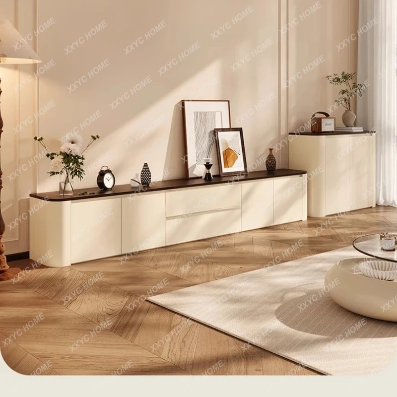 

L apartment cream antique TV cabinet floor storage storage integrated living room household combination