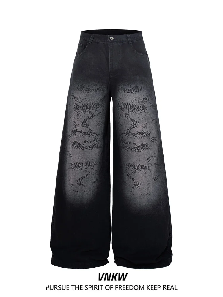 

Свободные прямые джинсы в рабочем стиле, широкие брюки из плотного хлопка, повседневные, цветные, весенние, Faionvnkw