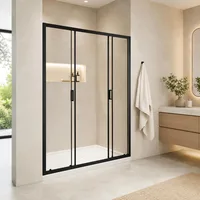 58-60" W x 72" H Four Sliding Semi-Frameless Glass Shower Door 2