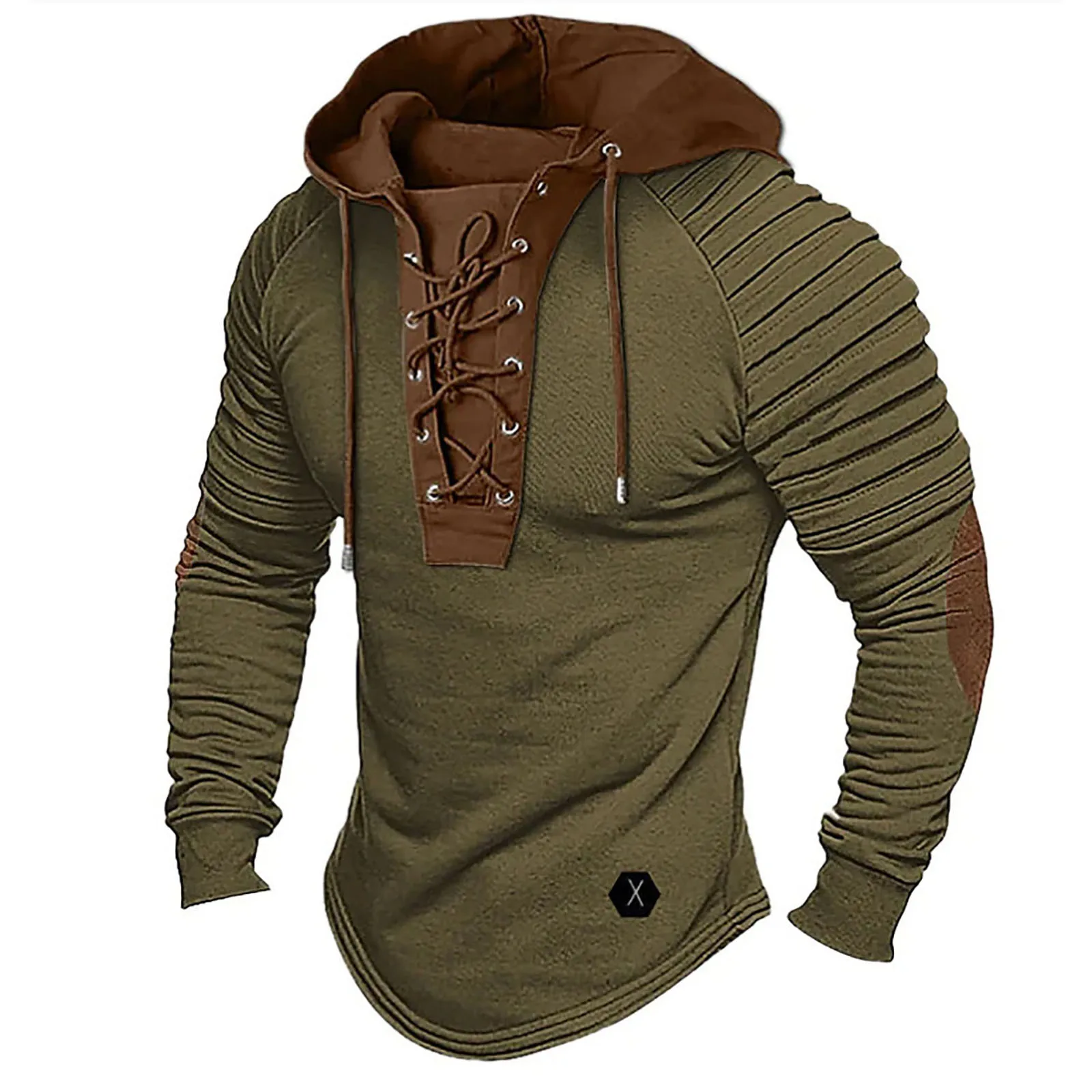 Autumn Spring Men's Vintage Hoodies Clothes Long Sleeve Casual Lace Up Hooded Sweatshirt Men's Blouse Harajuku Hoodies