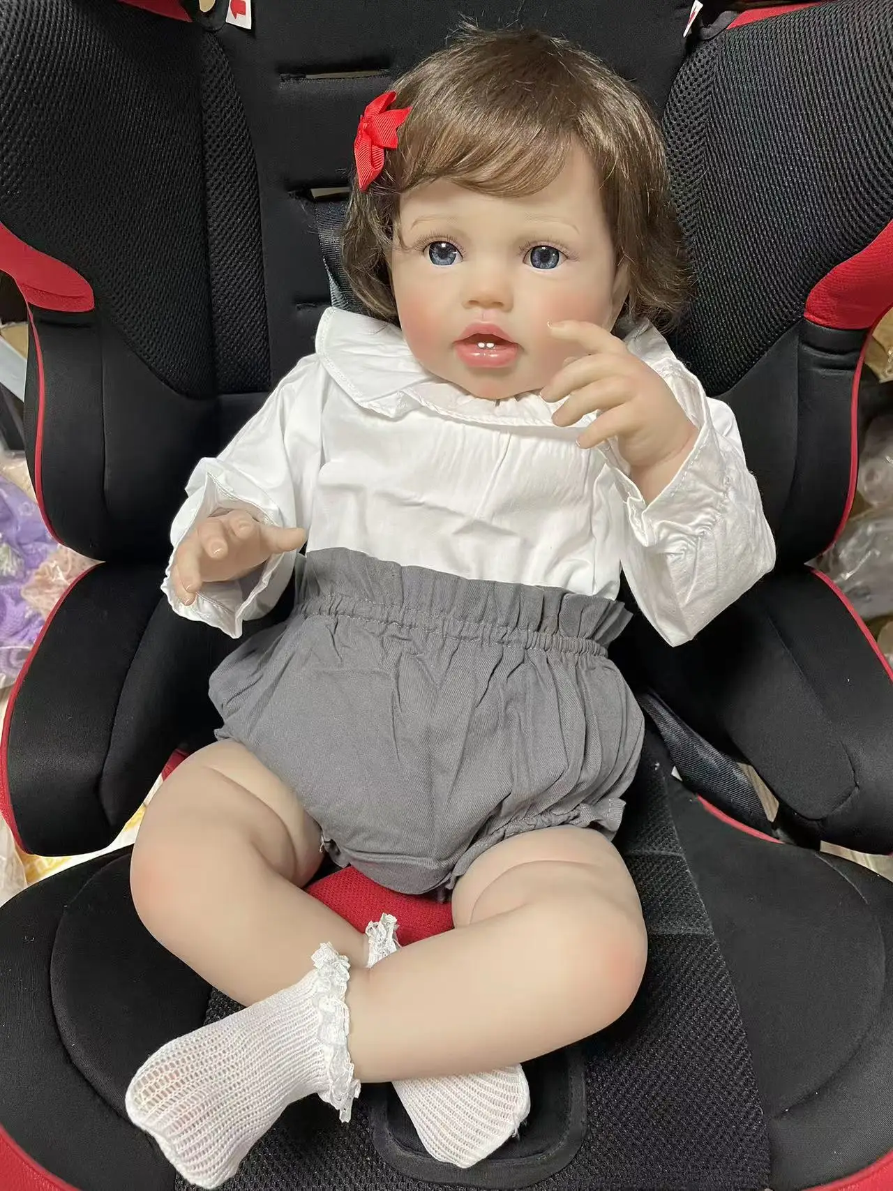 24Inch Lifelike Already Finished Toddler Reborn Lottie Princess Lifelike Soft Touch Body with 3D Skin Implantation Hair